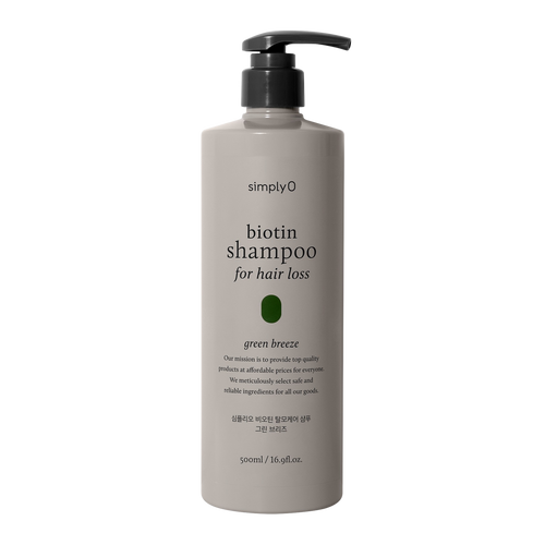 simplyo biotin shampoo for hair loss featuring green breeze, 500ml, 16.9fl.oz.