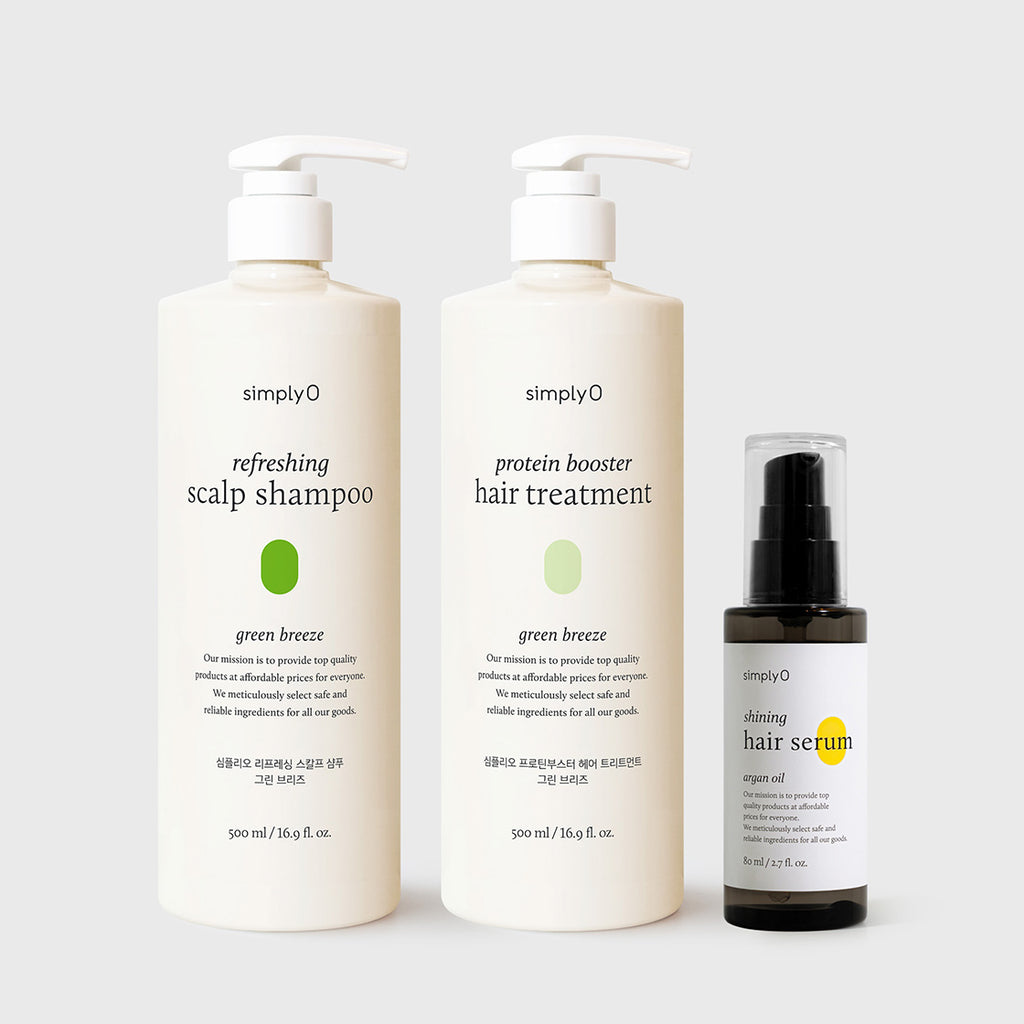 [simplyO X Rowoon] ชุดผลิตภัณฑ์ดูแลเส้นผมสำหรับหนังศีรษะ - กรีน บรีซ (ชุด 3 ชิ้น)