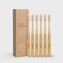 Load image into Gallery viewer, Bamboo Toothbrush x 6 - White

